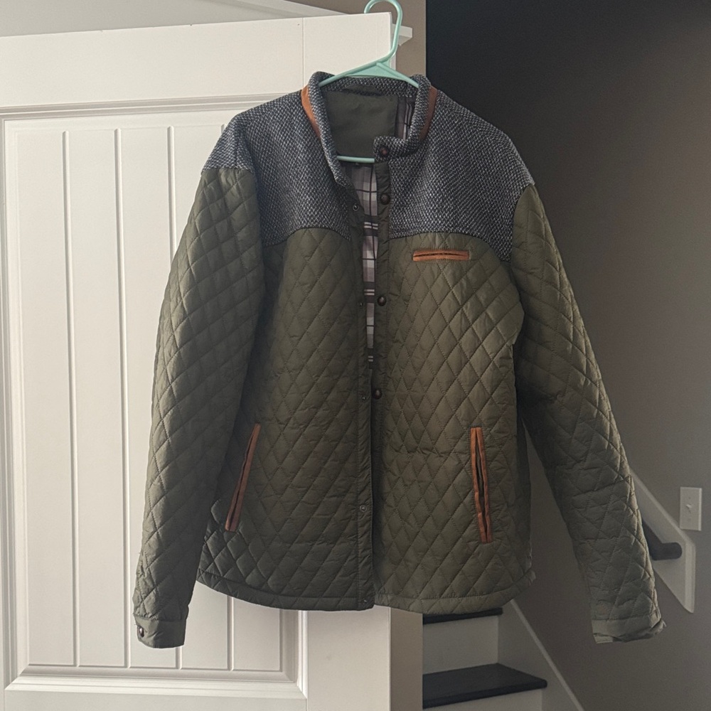 Amazon Quilted Jacket - Olive Green and Gray